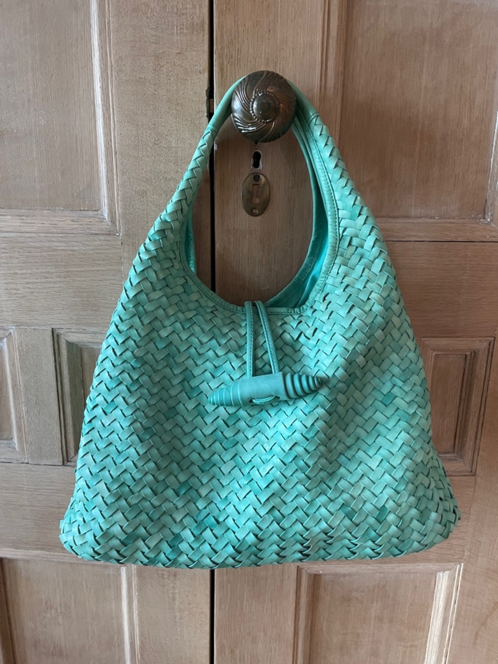 Genuine leather Paolo Masi aqua purse